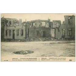 carte postale ancienne 62 VERMELLES. Guerre 1914. Place de l'Eglise