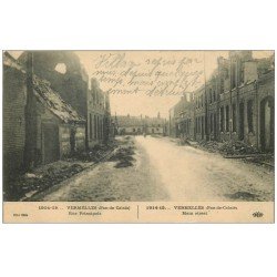 carte postale ancienne 62 VERMELLES. Guerre 1914. Rue Principale 1915