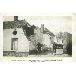 carte postale ancienne 62 VILLERS-AU-BOIS. Maison bombardée