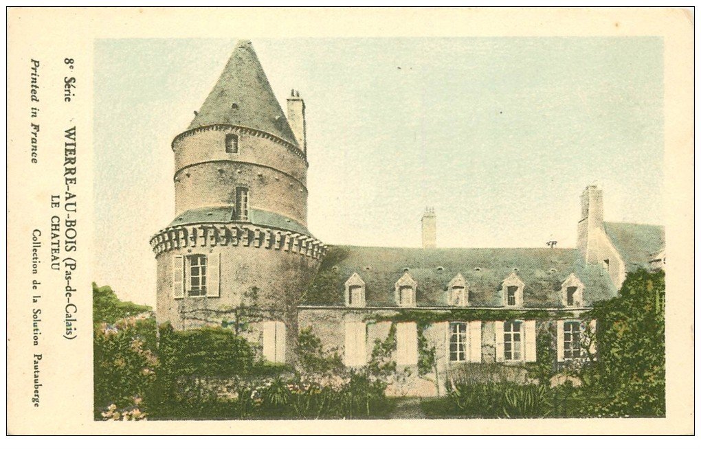 carte postale ancienne 62 WIERRE-AU-BOIS. Le Château. Carte descriptive