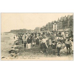 carte postale ancienne 62 WIMEREUX. Plage à Marée haute