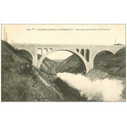 carte postale ancienne 62 WIMEREUX. Pont des Garennes avec Locomotive à vapeur