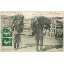 ILES SAINT-PIERRE ET MIQUELON. Les Marchands de Spruce 1909. Terre-Neuve Vieux Métiers