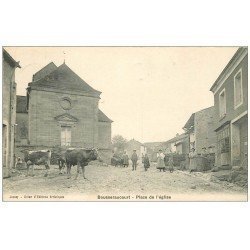 carte postale ancienne 70 BOUSSERAUCOURT. Place de l'Eglise 1909