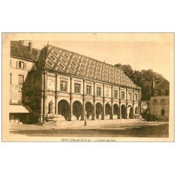 carte postale ancienne 70 GRAY. Hôtel de Ville et Maison Febvrel 1937