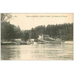 carte postale ancienne 70 SCEY-SUR-SAONE. Le Canal près du Tunnel