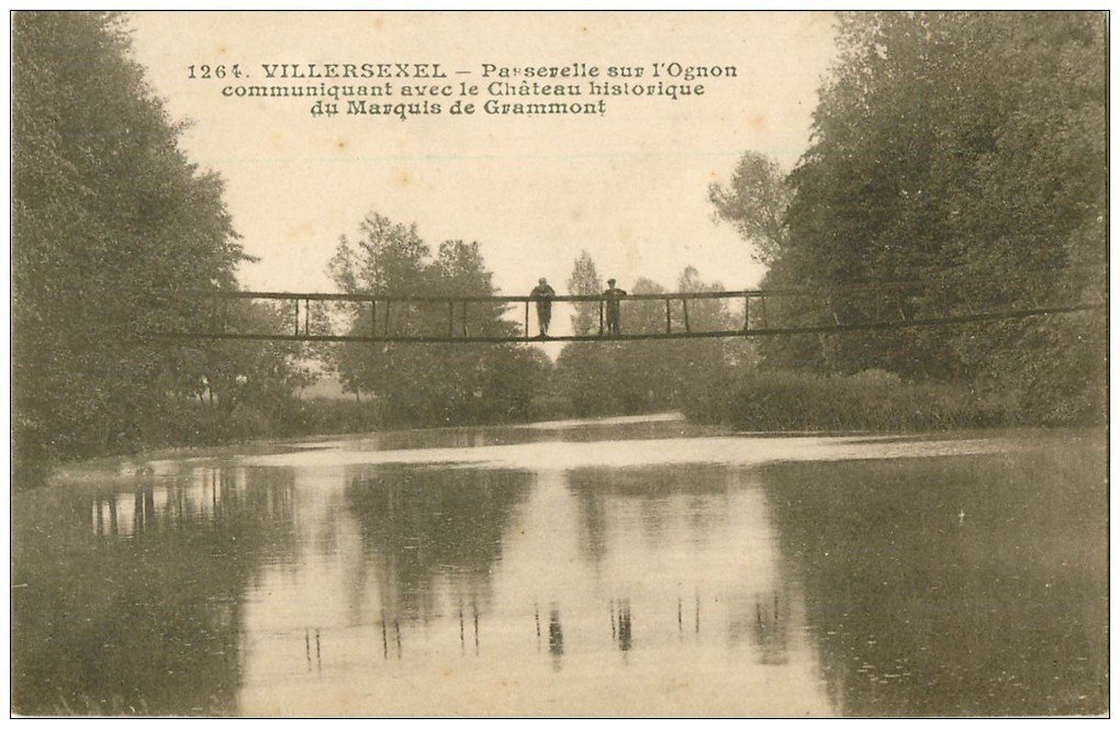 carte postale ancienne 70 VILLERSEXEL. Passerelle sur l'Ognon