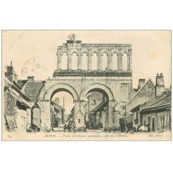 carte postale ancienne 71 AUTUN. Porte Arroux 1919
