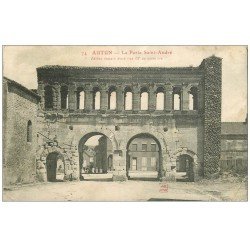 carte postale ancienne 71 AUTUN. Porte Saint-André 1915