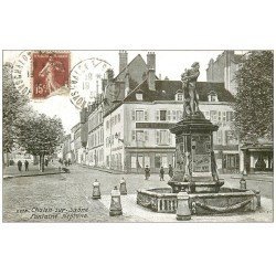 carte postale ancienne 71 CHALON-SUR-SAONE. Fontaine Neptune 1930