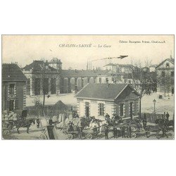 carte postale ancienne 71 CHALON-SUR-SAONE. La Gare 1916