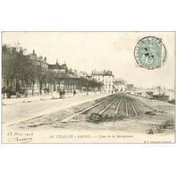 carte postale ancienne 71 CHALON-SUR-SAONE. Quai de la Navigation 1903