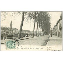 carte postale ancienne 71 CHALON-SUR-SAONE. Quai du Canal 1903