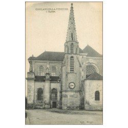carte postale ancienne 71 COULANGES-LA-VINEUSE. L'Eglise 1918