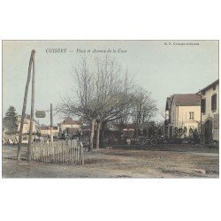 carte postale ancienne 71 CUISERY. Place et Avenue de la Gare