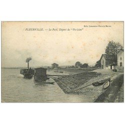 carte postale ancienne 71 FLEURVILLE. Départ du Parisien au Port