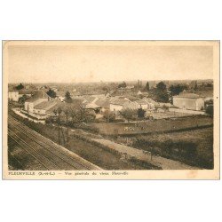 carte postale ancienne 71 FLEURVILLE. Le Vieux Pays et ligne du Chemin de Fer 1948