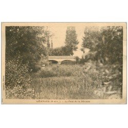 carte postale ancienne 71 GEANGES. Le Pont sur la Dheune 1943