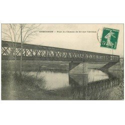 carte postale ancienne 71 GUEUGNON. Pont du Chemin de Fer sur l'Arroux 1912
