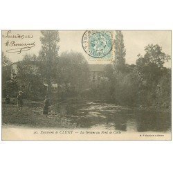 carte postale ancienne 71 LA GROSNE AU PONT DE COTTE 1906