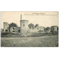 carte postale ancienne 71 LAIZY. Ruines Château Chazeux 1922