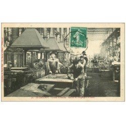 71 LE CREUSOT. Atelier Forage à la main 1909. Usines Schneider