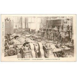 carte postale ancienne 71 LE CREUSOT. Atelier Montage 1916. Usines Schneider