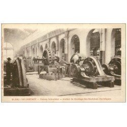 carte postale ancienne 71 LE CREUSOT. Atelier Montage Machines électriques 1917. Usines Schneider