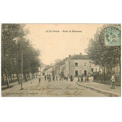 carte postale ancienne 71 LE CREUSOT. Café Route de Montcenis 1905