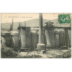 carte postale ancienne 71 LE CREUSOT. Les Hauts Fourneaux 1916. Usines Schneider