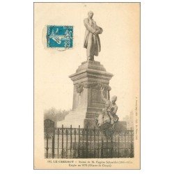 carte postale ancienne 71 LE CREUSOT. Statue Eugène Schneider par Chapu 1923