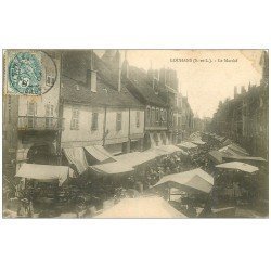 carte postale ancienne 71 LOUHANS. Le Marché 1905