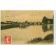 71 MELAY. Péniche sur le Bassin. Carte Toilée vers 1910
