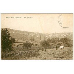 carte postale ancienne 71 MONTAGNY-LES-BUXY 1931 Fermière et Vache