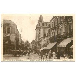 carte postale ancienne 71 MONTCEAU-LES-MINES. Nouvel-Hôtel rue des Oiseaux 1943 bar de la Gare
