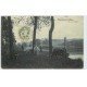carte postale ancienne 71 MONTCEAU-LES-MINES. Pâtre et Vaches Etang du Plessis 1905