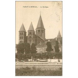 carte postale ancienne 71 PARAY-LE-MONIAL. La Basilique 1947