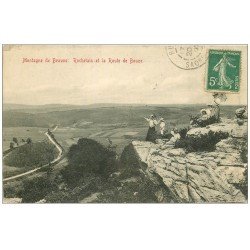 carte postale ancienne 71 ROCHETAIN ET ROUTE DE BOUZE 1907 animation