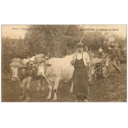 71 SAINT-AMOUR. Les Vendanges et transport du Raisin. Attelage Boeufs 1924
