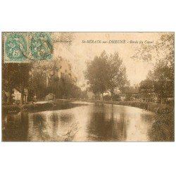 carte postale ancienne 71 SAINT-BERAIN-SUR-DHEUNE. Bord du Canal 1924