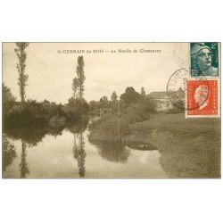 carte postale ancienne 71 SAINT-GERMAIN DU BOIS. Moulin de Clemency 1946