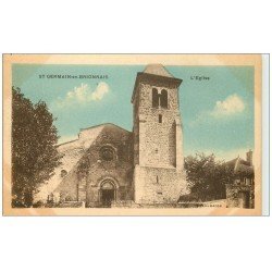 carte postale ancienne 71 SAINT-GERMAIN-EN-BRIONNAIS. L'Eglise et Cimetière