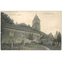 carte postale ancienne 71 SAINT-POINT. L'Eglise et Cimetière