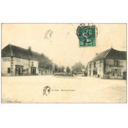 carte postale ancienne 71 SAINT-YAN. Restaurant Charpentier et Café Place du Centre 1910