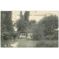carte postale ancienne 71 SAVIGNY-EN-REVERMONT. L'Ecluse 1911