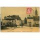 carte postale ancienne 71 TOULON SUR ARROUX. Rue de la Prison Café Brughon. Carte toilée 1909