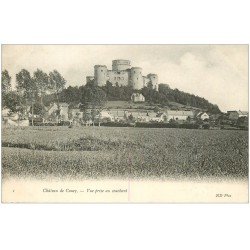 carte postale ancienne 02 COUCY-LE-CHATEAU. Vue du couchant 1906