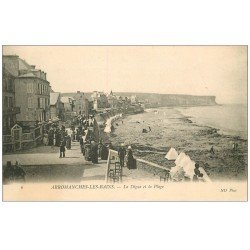 carte postale ancienne 14 ARROMANCHES. Digue et Plage 1907