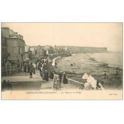 carte postale ancienne 14 ARROMANCHES. Digue et Plage 1907