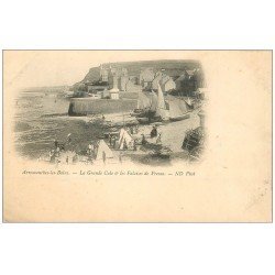 carte postale ancienne 14 ARROMANCHES. Grande Cale Falaises de Fresne vers 1900